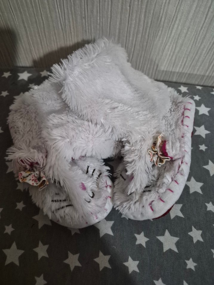 Beyaz Kürklü Bohem Kız Ev Terliği - Görsel 5