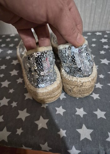 Gri Payetli Kadın Dolgu Topuk Espadril oricinal 36 - Görsel 6