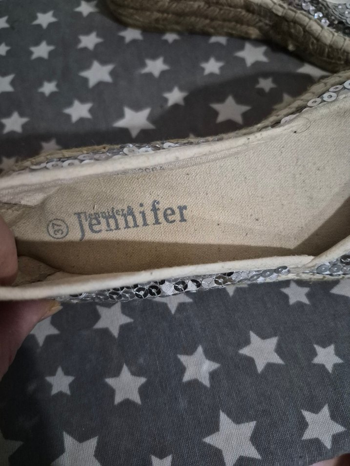 Gri Payetli Kadın Dolgu Topuk Espadril oricinal 36 - Görsel 2