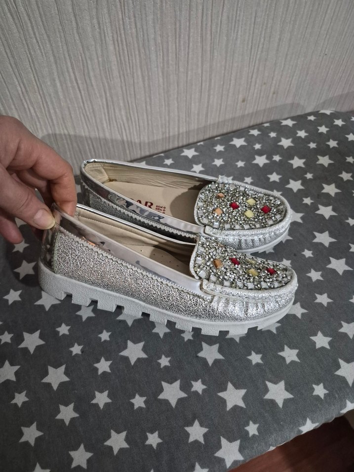 Parlak Taşlı Renkli Dolgu Topuklu  Babet 33. - Görsel 3