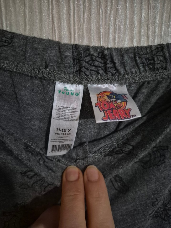 Gri Bağlama Desenli Rahat Kesim Tayt sifir 11 12 yaş - Görsel 2