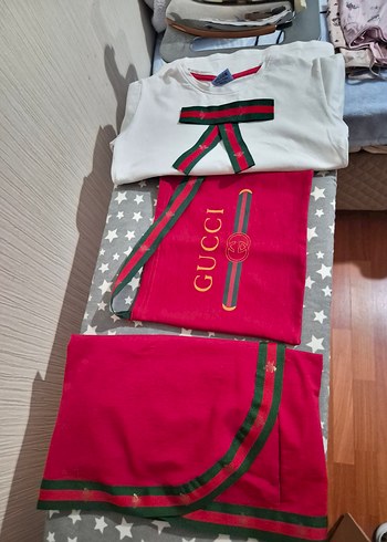 Kız Çocuk Tişörtü etek çanta Seti Gucci  5.6.7 yaş - Görsel 2