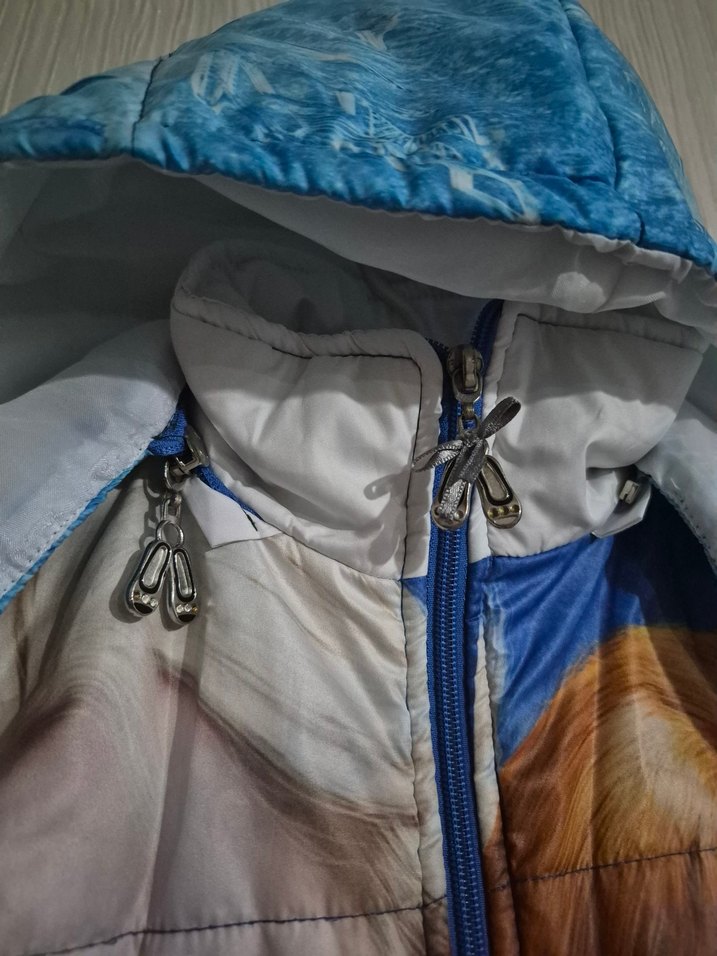 Kız Çocuk Baskılı Kapüşonlu Yelek anna & elsa frozen .7.8.9 olur - Görsel 4