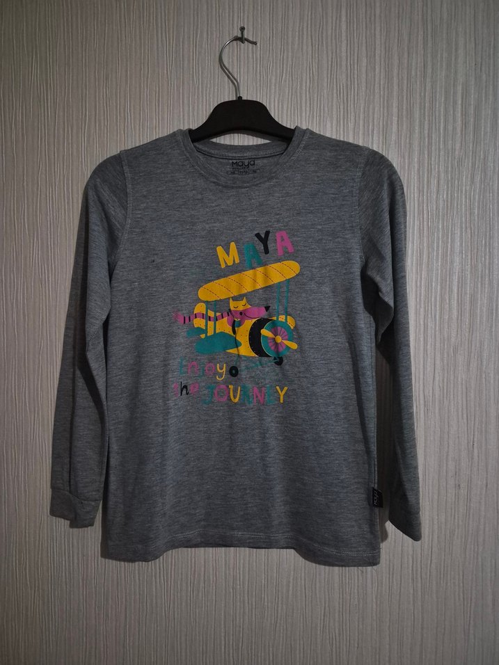 Gri Uzun Kollu Erkek Çocuk Sweatshirt 11.12 yaş kaliteli sifir - Görsel 4