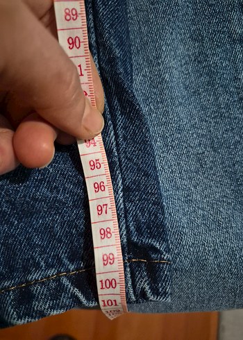 Lacivert Midi Kadın Kot Pantolon giylmedi kaliteli s - Görsel 3