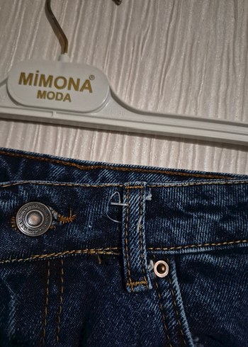 Lacivert Midi Kadın Kot Pantolon giylmedi kaliteli s - Görsel 6