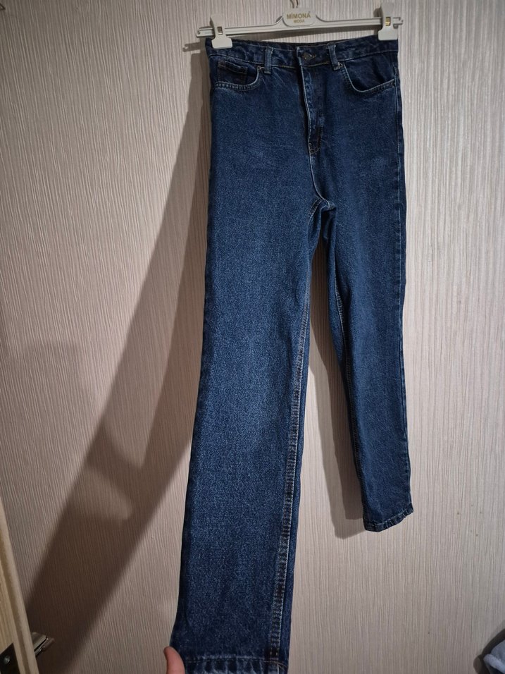 Lacivert Midi Kadın Kot Pantolon giylmedi kaliteli s - Görsel 4
