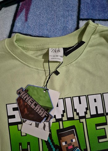 Yeşil Erkek Çocuk Baskılı Sweatshirt 
minegraft  oricinal zara - Görsel 3