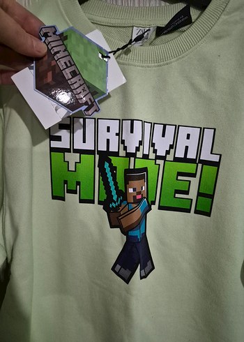 Yeşil Erkek Çocuk Baskılı Sweatshirt 
minegraft  oricinal zara - Görsel 6