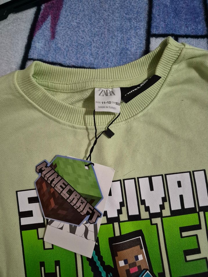 Yeşil Erkek Çocuk Baskılı Sweatshirt 
minegraft  oricinal zara - Görsel 3