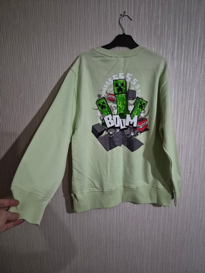 Yeşil Erkek Çocuk Baskılı Sweatshirt 
minegraft  oricinal zara - Görsel 4