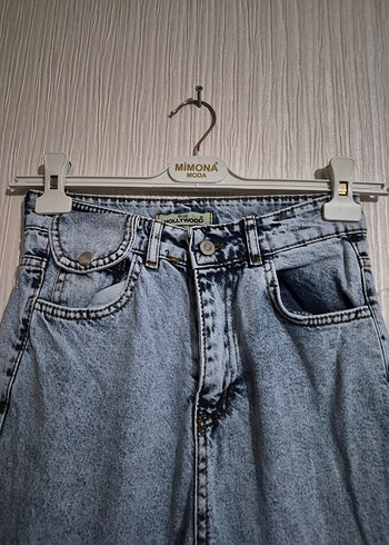 mavi Tie-Dye Kadın Jean Pantolon HOLLYWOOD  MARKA SIFIR - Görsel 7