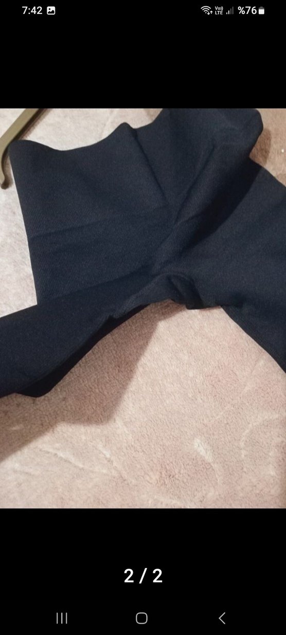 Siyah Mini Hamile Şortu ful likrali - Görsel 2