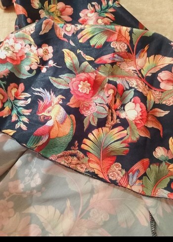 Zara Çiçek Desenli Bohem Midi Elbise gecelik sifir