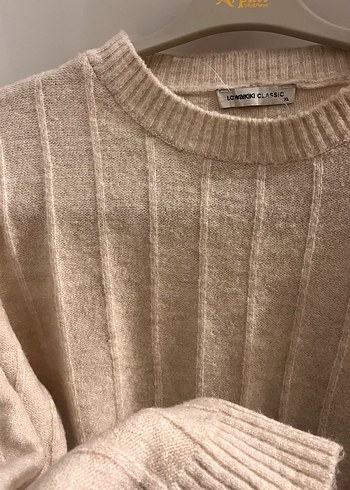 Bej Kadın Triko Kazak, Bisiklet Yaka, Rahat Kesim - Görsel 2