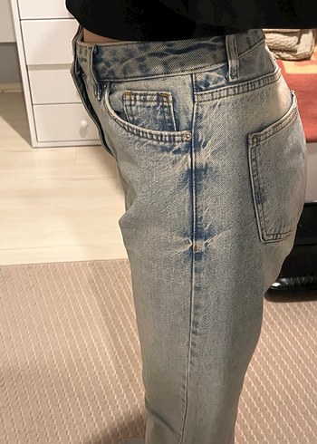 Gri Kadın Denim Pantolon Tokalı - Görsel 2