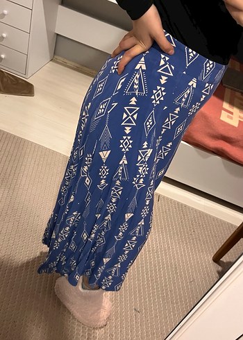 Mavi Bohem Pilili Uzun Etek - Görsel 2