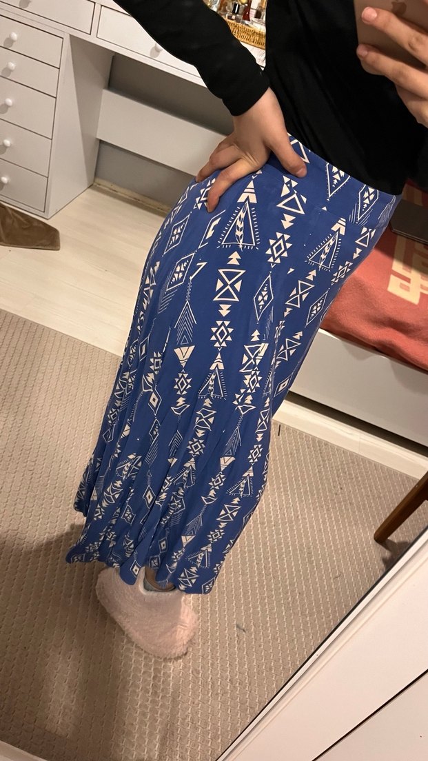 Mavi Bohem Pilili Uzun Etek - Görsel 2