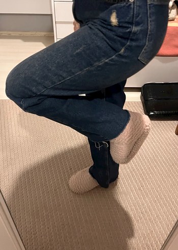 Mavi Rahat Kesim Kadın Kot Pantolon - Görsel 4