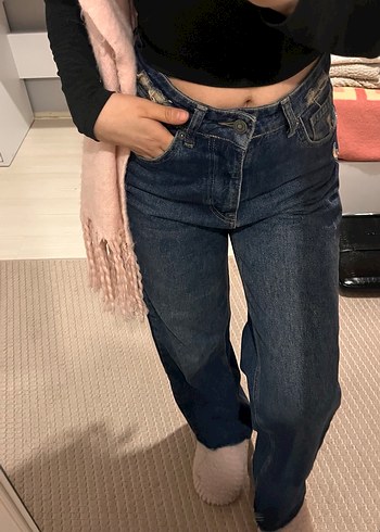 Mavi Rahat Kesim Kadın Kot Pantolon - Görsel 3