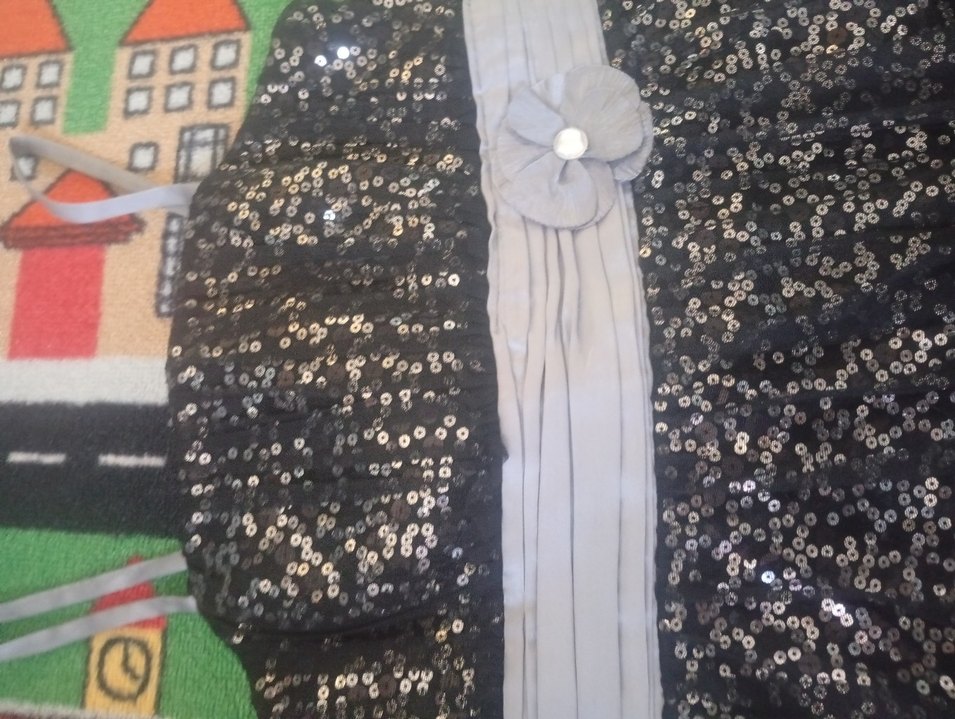 Siyah Payetli Straplez Midi Abiye Elbise - Görsel 5