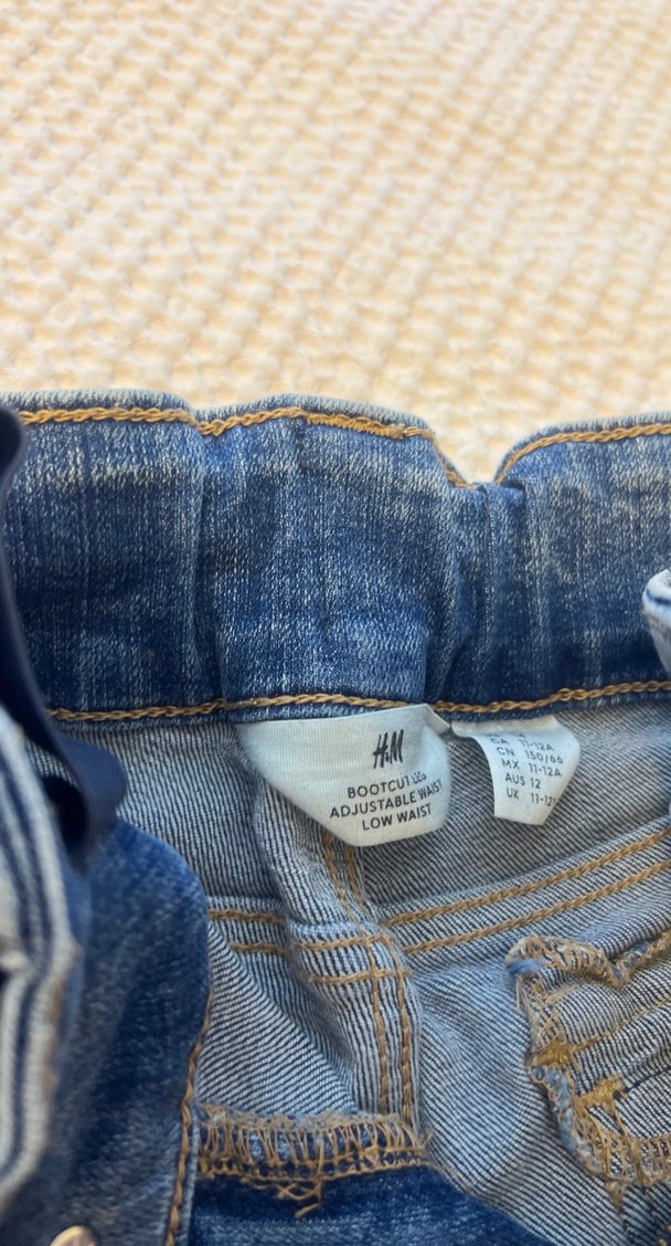 Kız Çocuk Mavi Bağlama Desenli Denim Pantolon - Görsel 5