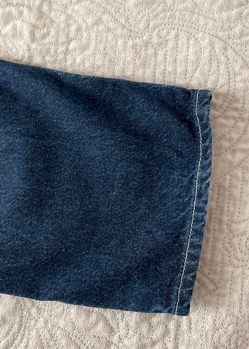 Lacivert Bol Kesim Unisex Jean Pantolon - Görsel 4