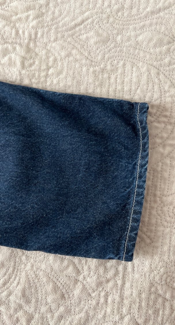 Lacivert Bol Kesim Unisex Jean Pantolon - Görsel 4