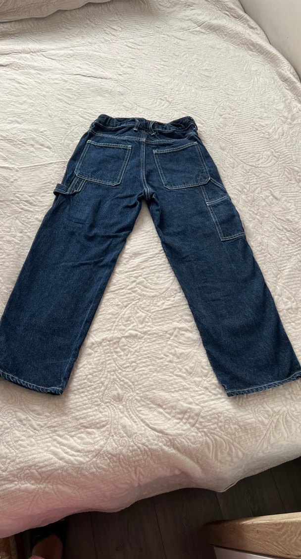 Lacivert Bol Kesim Unisex Jean Pantolon - Görsel 2