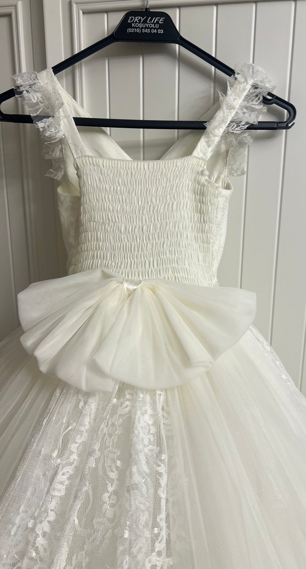 Vintage Prenses Gelinlik Beyaz Uzun - Görsel 3