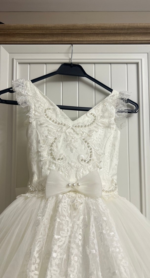 Vintage Prenses Gelinlik Beyaz Uzun - Görsel 5