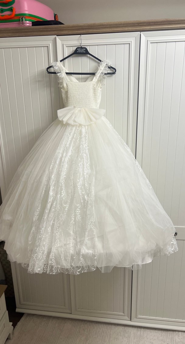 Vintage Prenses Gelinlik Beyaz Uzun - Görsel 2