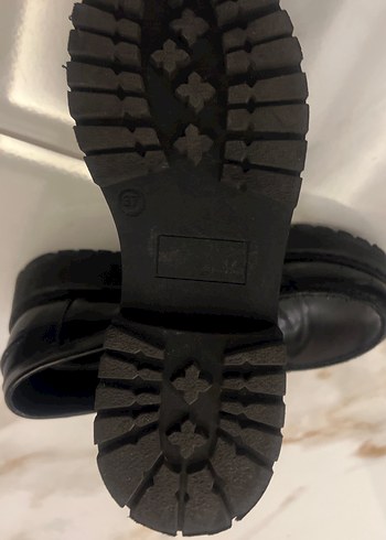 Koyu Siyah Kadın Deri Loafer Platform Topuklu - Görsel 7