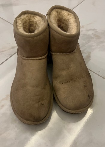 Bej Süet UGG Kadın Dolgu Topuk Bot - Görsel 4