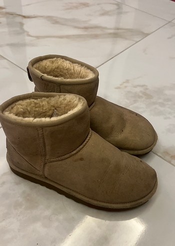 Bej Süet UGG Kadın Dolgu Topuk Bot - Görsel 5