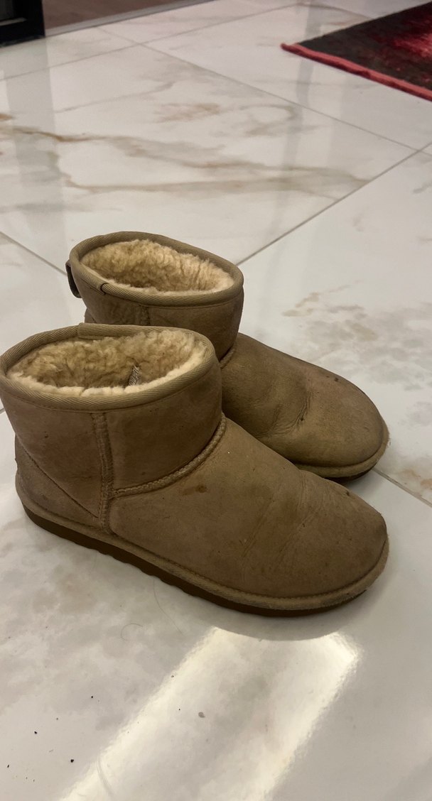 Bej Süet UGG Kadın Dolgu Topuk Bot - Görsel 5