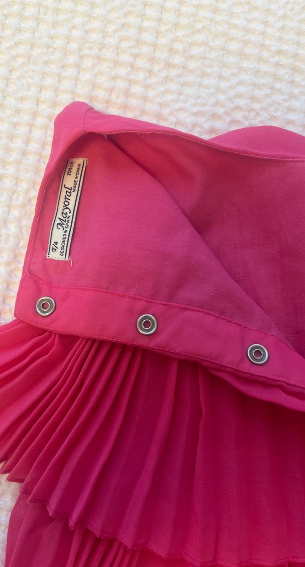 Mayoral Pembe Pilili Kolsuz Kız Çocuk Elbise - Görsel 3