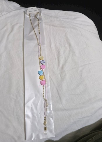 Boncuklu Pastel Bej Kadın Güneş Gözlüğü Zinciri - Görsel 2