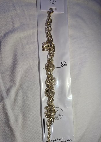 Zincir Detaylı Parlak Altın Yılan Desenli Bileklik - Görsel 2