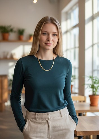 Altın Renk Zincir Detaylı Midi Kadın Kolye - Görsel 2