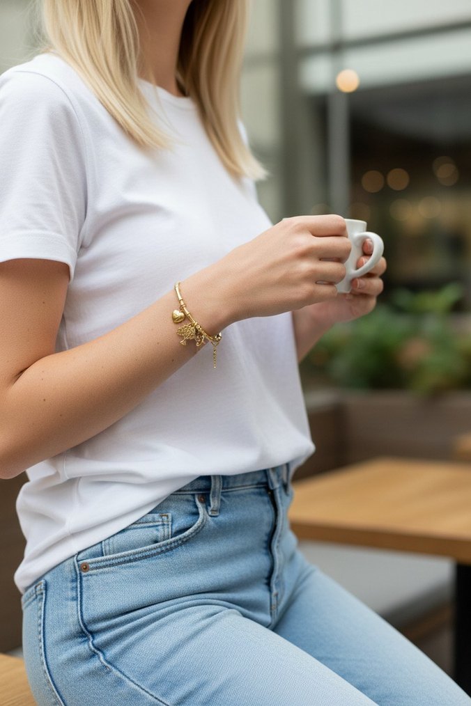 Altın Renkli Boncuklu Bohem Bileklik - Görsel 2