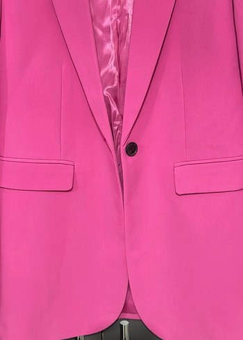 m Beden pembe Renk Zara Düğmeli Pembe Kadın Blazer Ceket