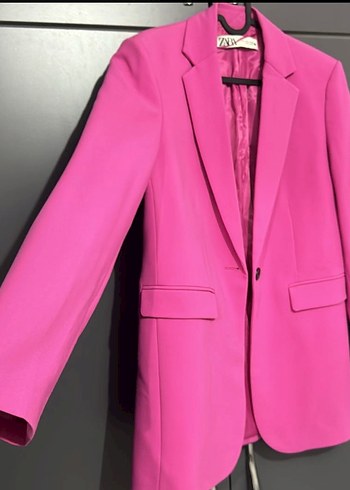 Zara Zara Düğmeli Pembe Kadın Blazer Ceket