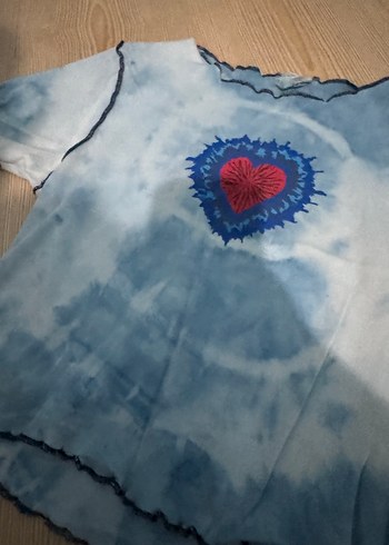 Mavi Batik Desenli Crop
