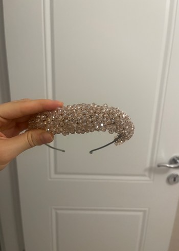 Taşlı toz pembe nişan tacı (sıfırdır) - Görsel 9