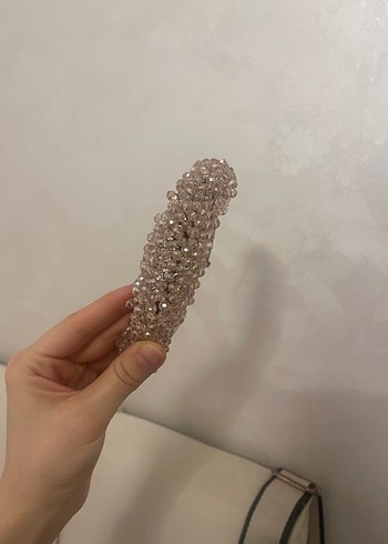 Taşlı toz pembe nişan tacı (sıfırdır) - Görsel 11