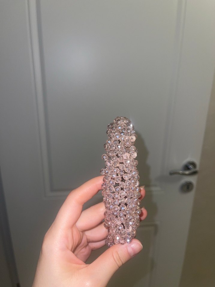 Taşlı toz pembe nişan tacı (sıfırdır) - Görsel 3