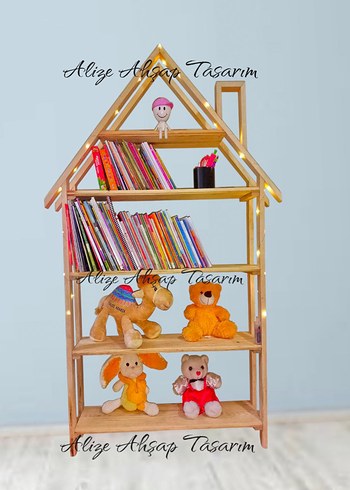 Montessori Ahşap Çocuk Kitaplığı - Görsel 2