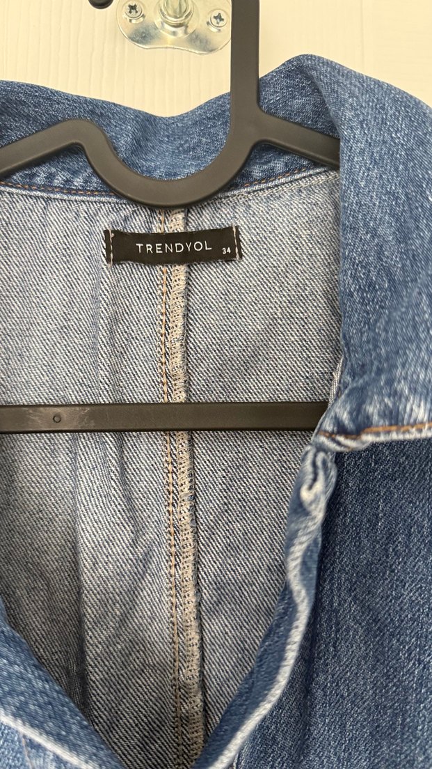 Kısa Kollu Denim Mini Elbise - Görsel 3