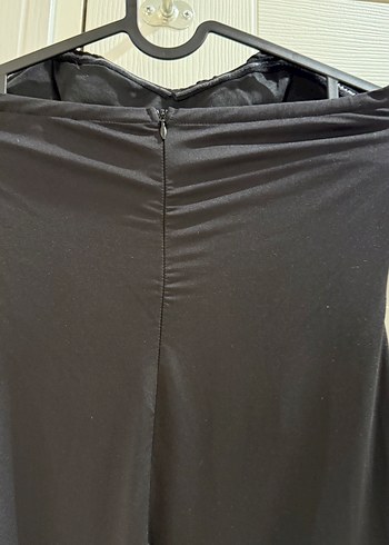 Siyah Straplez Uzun Elbise - Görsel 5